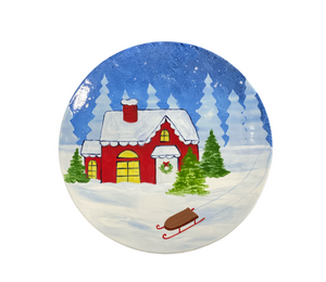 stgeorge Christmas Cabin Plate