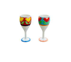 stgeorge Floral Wine Glass Set